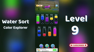 🎮 Water Sort Color Explorer Level 9 Walkthrough | SolutionGuruji 🌍
