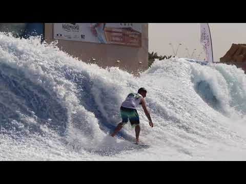 Worlds Best FlowRider Flow Barrel Championships at Yas Waterworld Abu Dhabi Dubai UAE Greg vs Eric