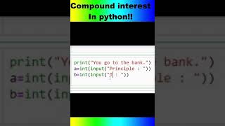 Compound interest in python!! #Shorts