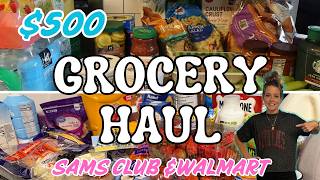 *NEW* $500 GROCERY HAUL STOCK UP FOR MY FAMILY OF 6/SAMS CLUB + WALMART WITH PRICES + MEAL PLAN