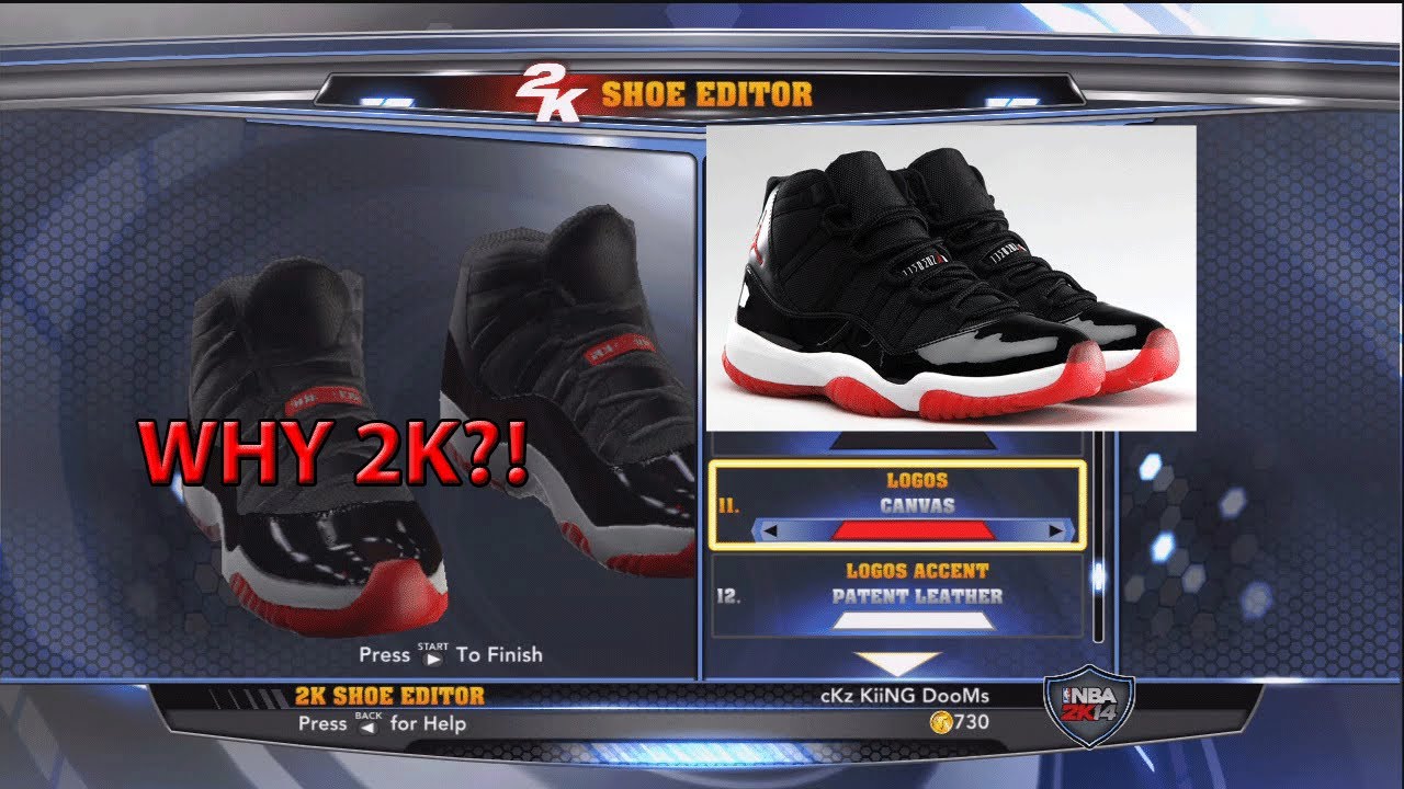 sneaker creator nba 2k14 shoe creator you can t make the bred 11s sneaker creator nba 2k14 shoe creator you can t make the bred 11s