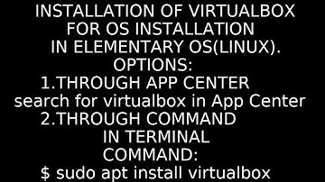 #elementaryos #virtualbox INSTALLATION OF VIRTUALBOX USING APP CENTER,COMMAND IN ELEMENTARY OS.