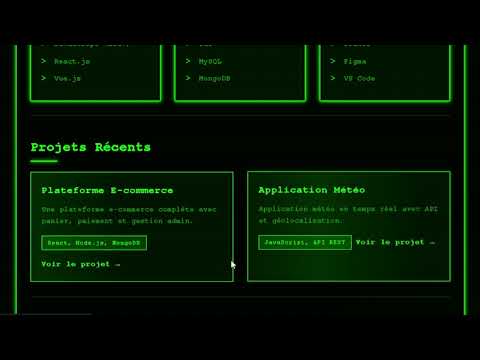 CRÉE un PORTFOLIO HACKER en HTML/CSS/JS - Effet Terminal Cyberpunk