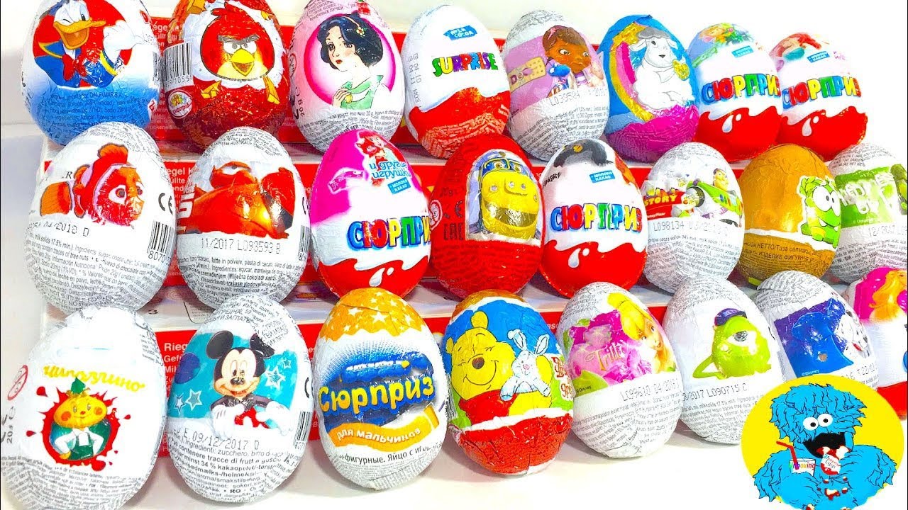 kinder сюрприз на русском языке 24 Киндер Сюрприза Unboxing Kinder Chuggington,Disney Toy Story,Доктор Плюшева,Фиксики,Mickey Mouse