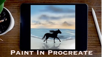 How to Draw Running Horse and Ocean in Procreate Tutorial | Paint with Basic Brushes | The ProArt