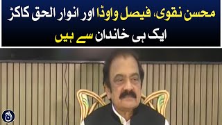 Mohsin Naqvi, Faisal Vawda and Anwarul Haq Kakar are from the same family: Rana Sanaullah - Aaj News