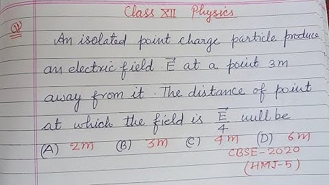 An isolated point charge particle produce an electric field E..| cbse class 12 Physics pyqs solution