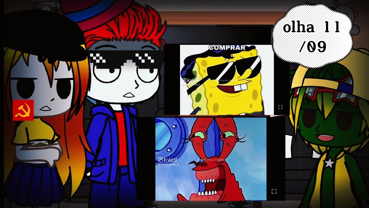 países reagindo ao Bob esponja siri sacud9