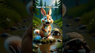 The Rabbit Mocked a Slow Turtle… Then the Flood Came #shorts #shortsfeed #youtubeshorts