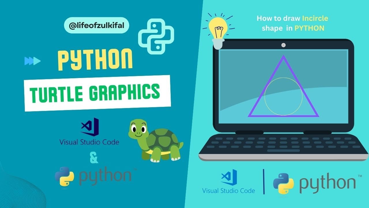 How to Draw incircle shape in Python- Turtle Graphics tutorials in ...