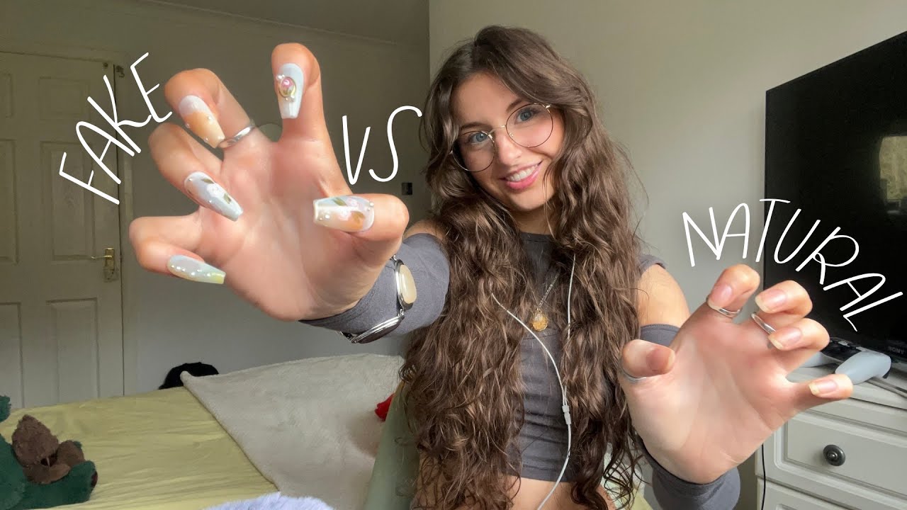 ASMR Fake VS Natural nail tapping!