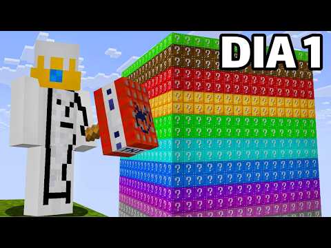 Sobreviví 100 DÍAS en un CHUNK de LUCKY BLOCKS