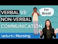 VERBAL VS NON-VERBAL Communication | Therapeutic Communication |Lecturio Nursing Fundamentals/Theory