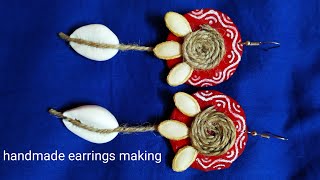 Fabric earrings making | jute earrings making