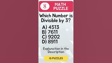 Math Puzzle | Which Number is Divisible by 3?