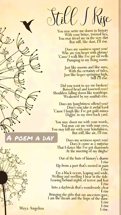 Still I Rise by Maya Angelou