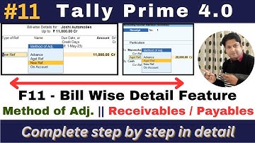 Use of Bill Wise Detail Feature in Tally Prime || Learn Tally || Tally Prime 4.0 || #tallytutorial