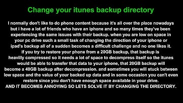 How to change itunes backup directory