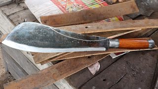 Blacksmithing - Forging A Heavy Machete From Leaf Spring