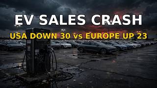US EV Sales CRASH 30% — Why America Quit Electric Cars While Europe Doubles Down
