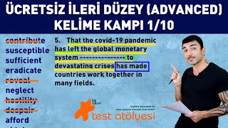 ÜCRETSİZ İLERİ DÜZEY (ADVANCED) İNGİLİZCE KELİME KAMPI - 1/10