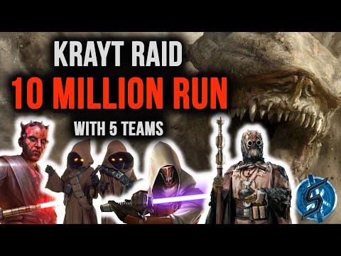 10 million damage on the Krayt raid with 5 teams - full commented runs | Star Wars: Galaxy of Heroes