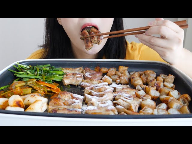 통통쫀득🔥곱창 대창 노토킹 먹방 Fried Beef intestines eating ASMR _ realsound mukbang eatingshow