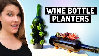 🍷 DIY Wine Bottle Succulent Planters - How to EASILY Drill Holes in a Wine Bottle