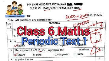 PT 1 Klas 6 Wiskunde / Kendriya Vidyalaya Vraagpapier Klas 6 Wiskunde / Cyclustoets 1 Wiskunde 20...