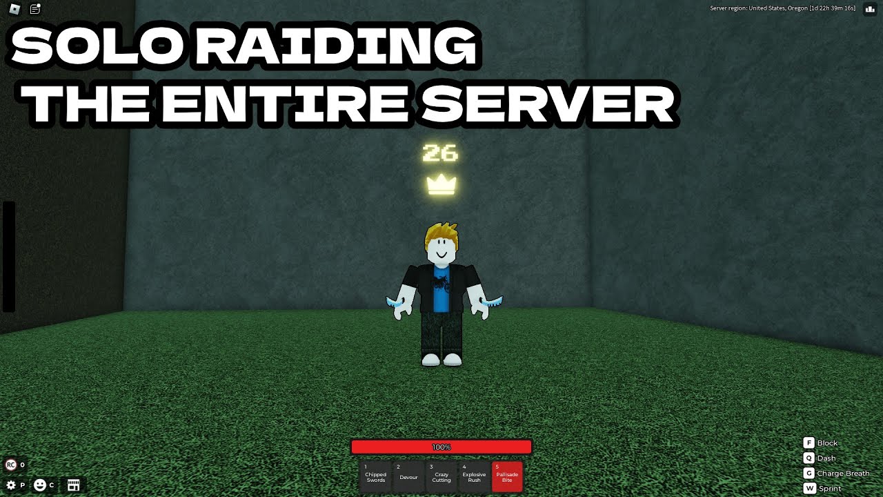 SOLO RAIDING A RANDOM SERVER WITH BEAST BREATHING | Roblox Rogue Demon ...
