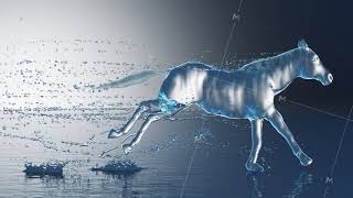 Water horse gallops through the water with splashes, slow motion screenshot 3