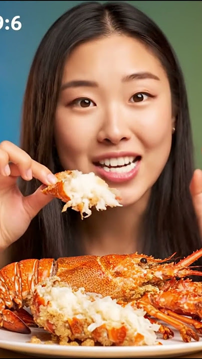 'ASMR Girl Eats Giant Alaskan Lobster | Juicy Cracks & Slurp Sounds' #youtubeshorts #asmr #artshorts