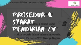 CV Establishment Procedures & Requirements