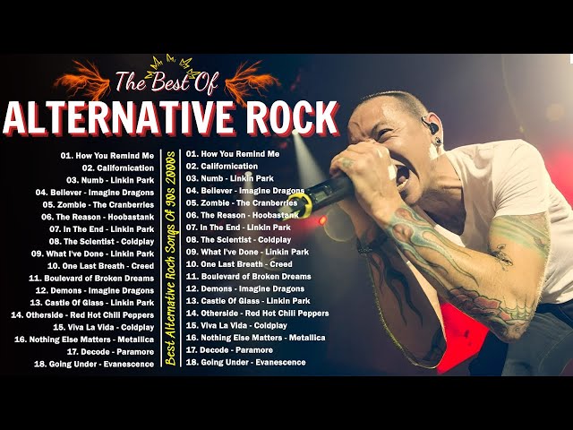 Alternative Rock Of The 90s 2000s - Linkin park, Creed, AudioSlave, Hinder, Evanescence, Nickelback class=