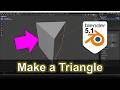 Blender 5.1 Beginner Tutorial: How to Make a Triangle (3 Vertices Cylinder Method)