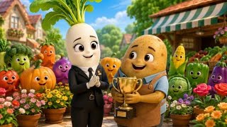 Aloo Aur Mooli Ki Mehnat Ka Safar | Kamyabi Aur Gaon Ki Khushhali | Vegetable Cartoon Story