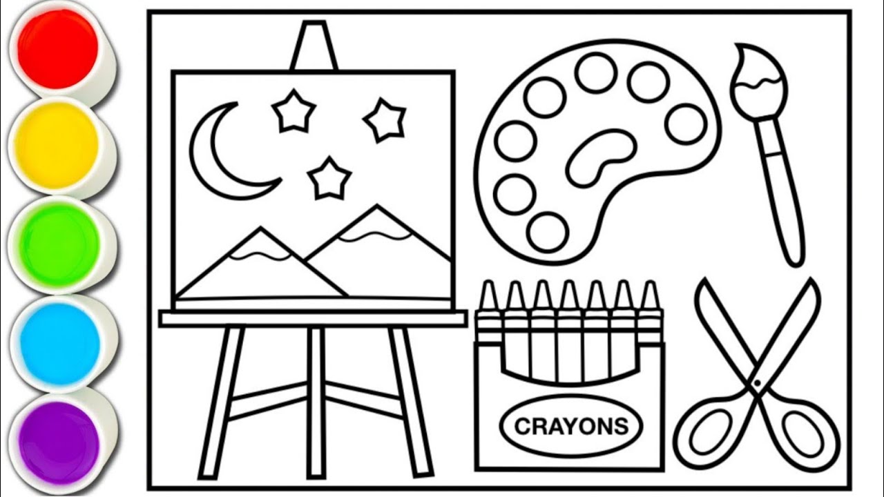 Art Supplies Coloring Page