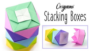 Origami Stacking Boxes Tutorial - DIY - Paper Kawaii