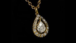 約0.8ct ローズカットダイヤモンド プチペンダント アンティークジュエリー