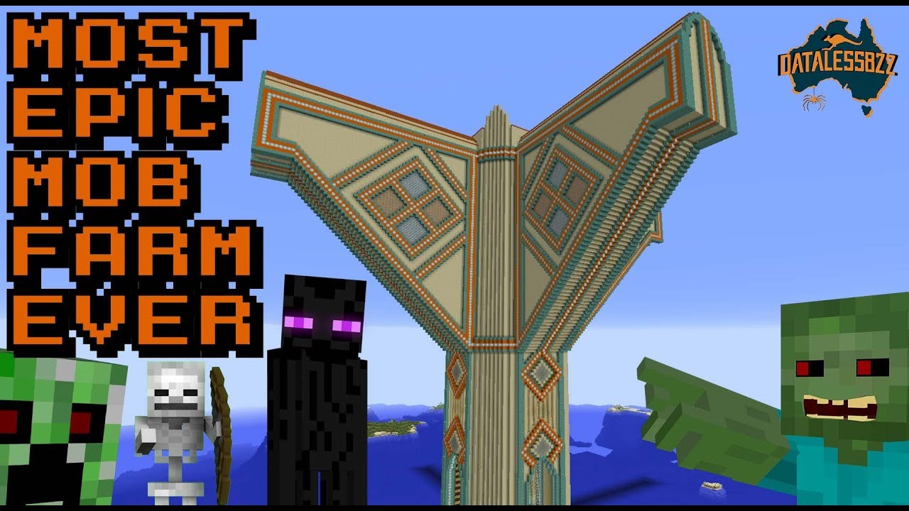Mob Grinder Schematic, Huge Minecraft Mob Farm With Iron Farm Built In The Conveyor Belt, Mob Grinder Schematic