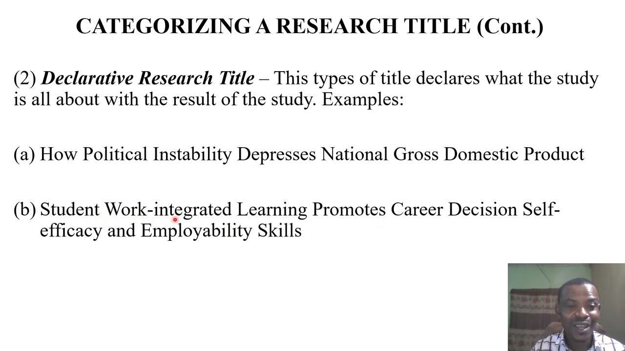 compose a good research title out of the jumbled words