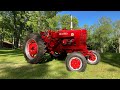 Farmall super m upgrade complete  ih hubs front wheel weighs  large steel pulley installation