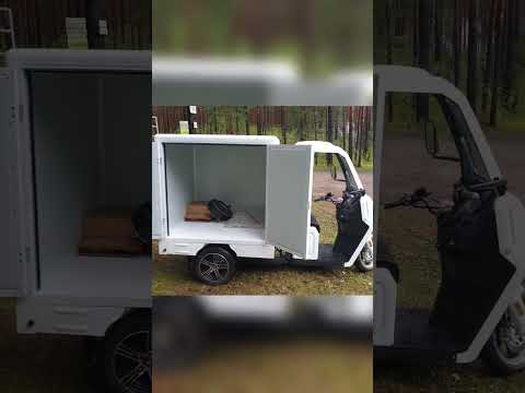 Грузовой трискутер с откидным кузовом. Скорость 40 км/ч, запас хода 50 км #электроскутер #доставка