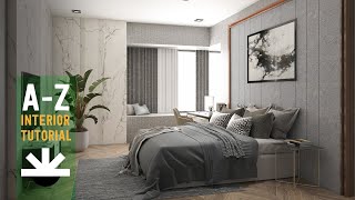 A to Z  3Ds Max Interior Tutorial Modeling Design | Vray Render
