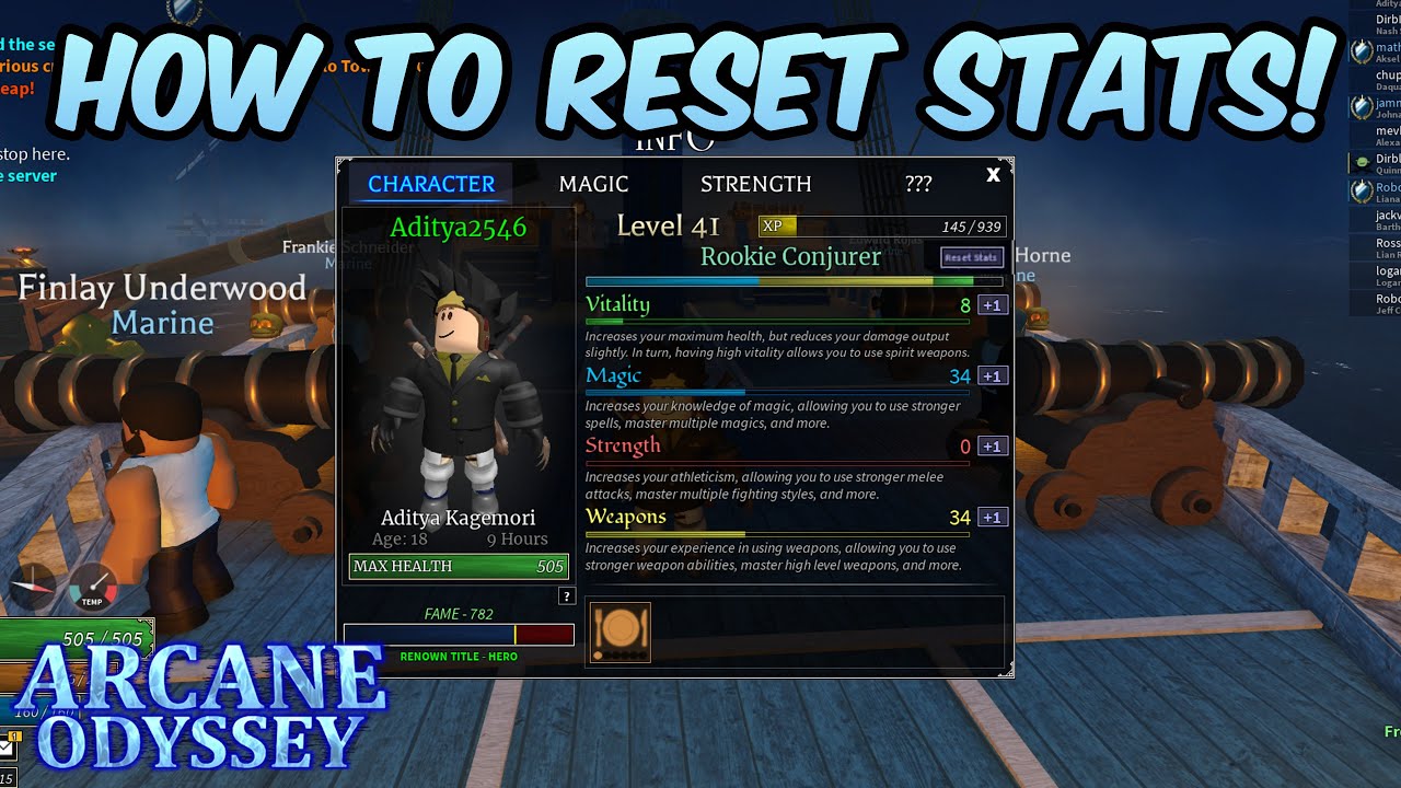 How to reset your stats in Arcane Odyssey - Roblox - Pro Game Guides