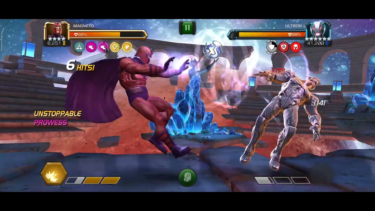 mcoc Act 5.4.6 final boss Ultron solo 4* megnito