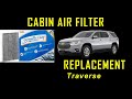 How to Replace the cabin air filter – Chevy Traverse 2018 - 2023