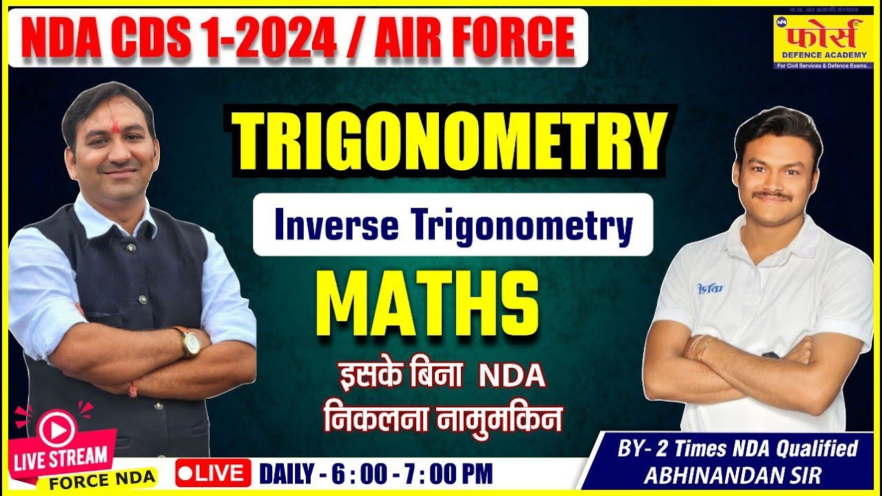 Inverse Trigonometry Basics Complete Trigonometry Questions NDA