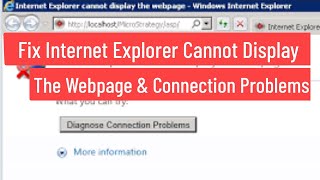 fix internet explorer cannot display the page & diagnose connection problems error in windows 7