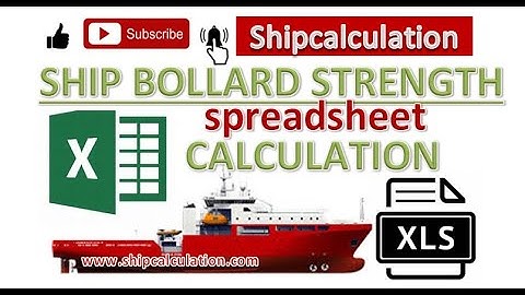 Ship Bollard Strength Spreadsheet Excel Calculation